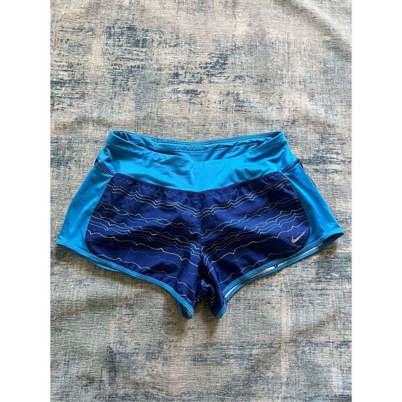 Nike Blue Dri Fit Athletic Running Shorts Women's Medium - Picture 1 of 7